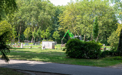 Grabaushub mit einem Bagger