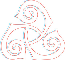 
triskelion line sketch print simbol
