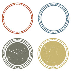 A Blank Circle hipster postal stamps set.illustration vector