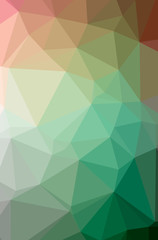Illustration of abstract low poly green vertical background.