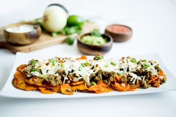 Sweet Potato Loaded Nachos with Lentils