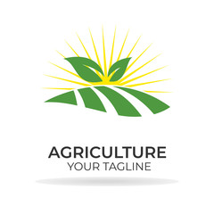 agriculture logo design with minimalist concept on white background vector template