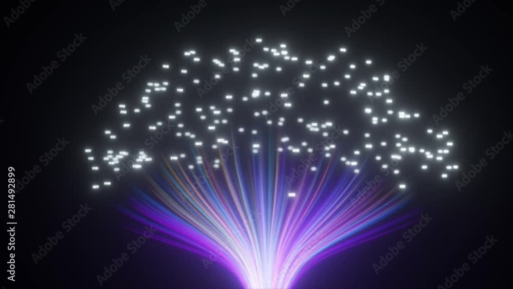 Poster growing tree transmitting internet cloud computing data. the concept of network technologies, neural