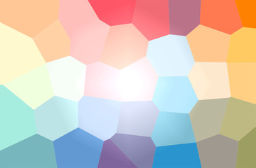 Abstract illustration of blue, orange, pink, red, yellow Giant Hexagon background