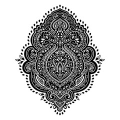 Bohemian Indian Mandala print. Vintage Henna tattoo style