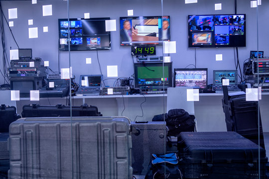 Television Equipment In A Television Broadcasting Studio