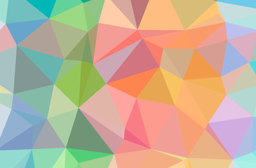 Illustration of abstract Blue, Green, Orange, Pink, Red, Yellow horizontal low poly background. Beautiful polygon design pattern.