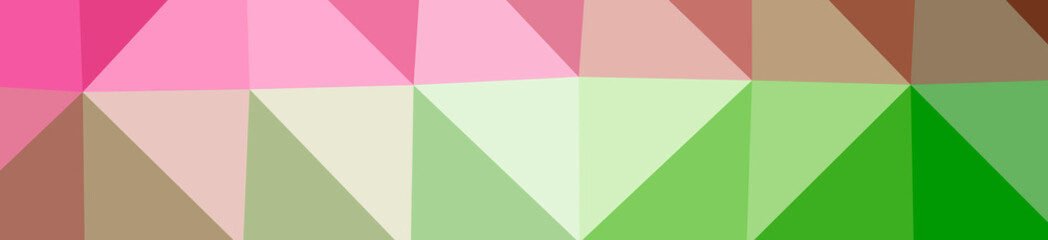 Illustration of abstract Green, Pink, Red, Yellow banner low poly background. Beautiful polygon design pattern.