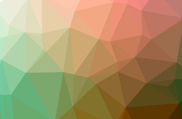 Illustration of abstract Green, Orange horizontal low poly background. Beautiful polygon design pattern.