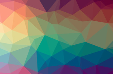 Illustration of abstract Blue, Green, Yellow And Red horizontal low poly background. Beautiful polygon design pattern.