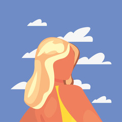 beautiful woman with swimsuit summer time