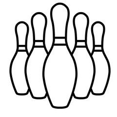 Bowling line icon, logo isolated on white background