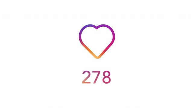 Social Media Concept Gradiant Colorful Heart With Counter