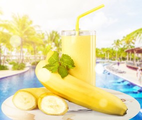 Tasty smoothie   Isolated on  Background