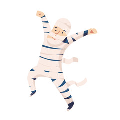 boy in halloween mummy costume