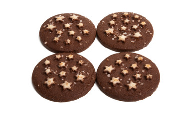 chocolate cookies with asterisks isolated