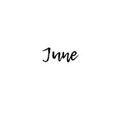 Word 'June' on a white background. Can be used for greeting cards, banner, poster etc.