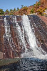 Fototapeta na wymiar Cascading water at Toxaway Falls, North Carolina