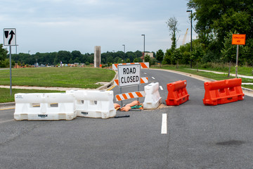 Road closure in Germantown, Montgomery County, Maryland