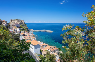 Obraz premium Scilla a town in Calabria, Italy, part of the Metropolitan City of Reggio Calabria. It is the traditional site of the sea monster Scylla of Greek mythology