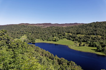 Fototapeta na wymiar Queen's view on loch Tummel - Pitlochry, Scotland, United Kingdom