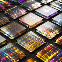 Concept of fututistic quantum computer made of small cells