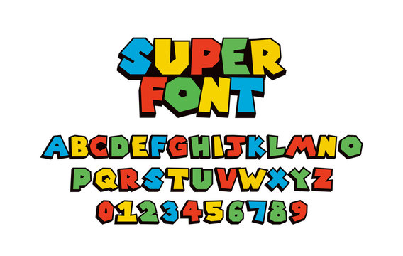 Super font Vector of modern abstract  alphabet	