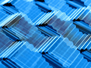Fototapeta premium Concept of blue high frequency waves