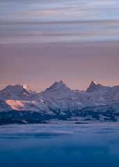 Fototapeta na wymiar Swiss alps at sunset