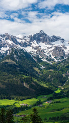 Steinernes Meer Mountain Range behing Maria Alm am Steinernen Meer