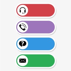Obraz premium Contact button set for design