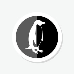 Penguin sticker isolated on white background. Penguin icon simple sign