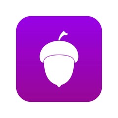 Acorn icon digital purple for any design isolated on white vector illustration