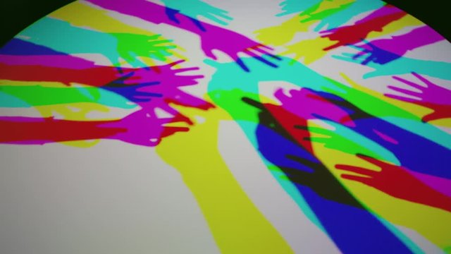 colorful hands playful fingers celebrating rainbow culture creative global group happy multicultural celebration equality concept 4k footage