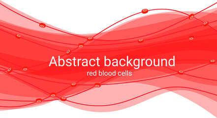 Abstract background with red blood cells. Medical illustration blood abstract - obrazy, fototapety, plakaty