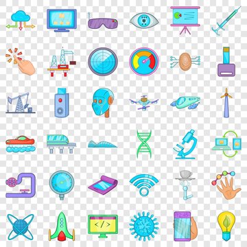 Loading icons set. Cartoon style of 36 loading vector icons for web for any design