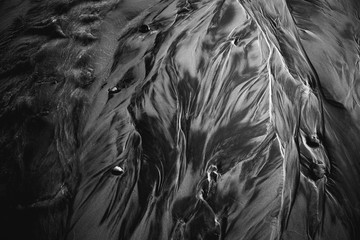 View of beach sand and patterns at low tide, Arcadia Beach State park, Oregon, USA