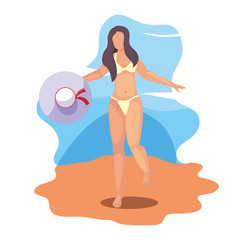 woman summer time vacations design