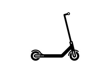 Vector black electric kick scooter icon modern flat design on white background