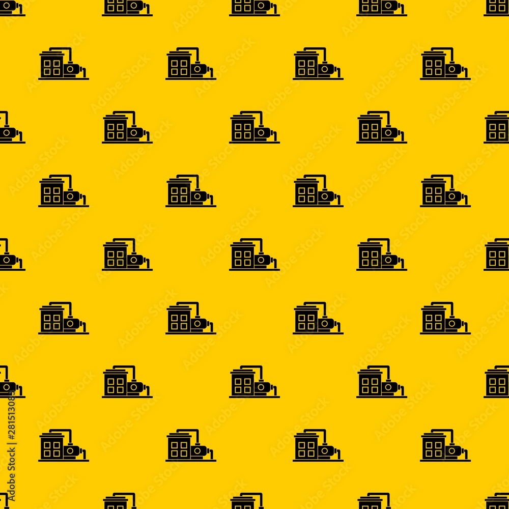 Poster factory building pattern seamless vector repeat geometric yellow for any design