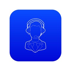 Operator icon blue vector isolated on white background