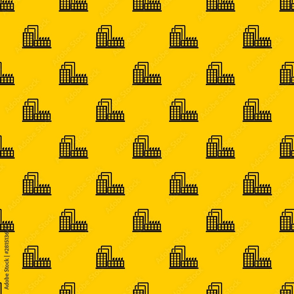 Poster factory building pattern seamless vector repeat geometric yellow for any design