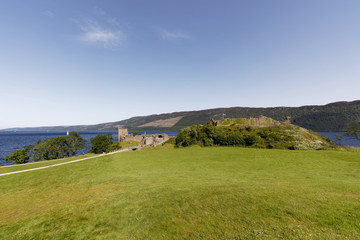 Fototapeta na wymiar Urquhart Castle on Loch Ness - Strone, Inverness, Highlands, Scotland, United Kingdom