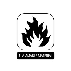 Flammable material sign. Flat packaging symbol. Mail box icon isolated on white. Vector illustration