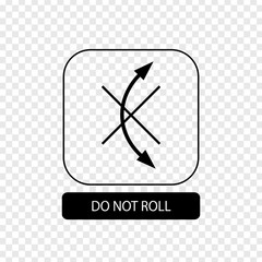 Do not roll sign. Flat packaging symbol. Mail box icon isolated on transparent background. Mail icon. Vector illustration