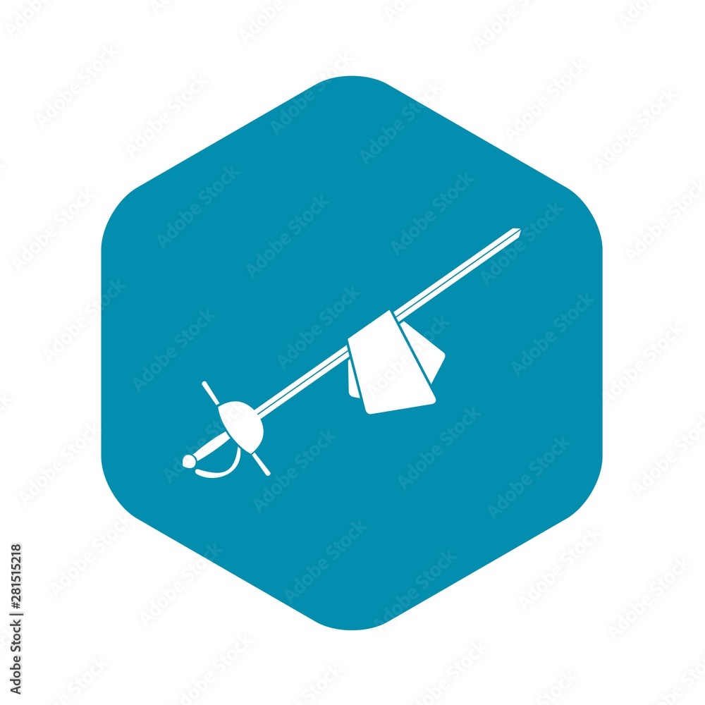 Poster saber icon. simple illustration of saber vector icon for web