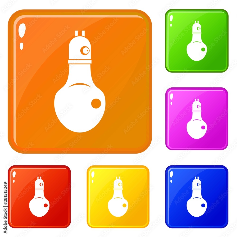 Poster lamp icons set collection vector 6 color isolated on white background