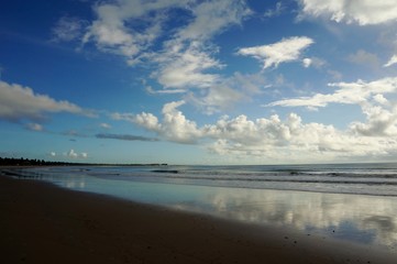 Beautiful beach and tropical sea. Wonderful beach nature, perfect view of exotic landscape, real sand and blue sky.
