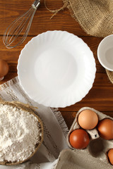 Kitchen table with products