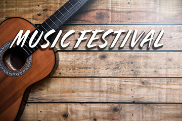 Music festival and gig poster with copy space for information